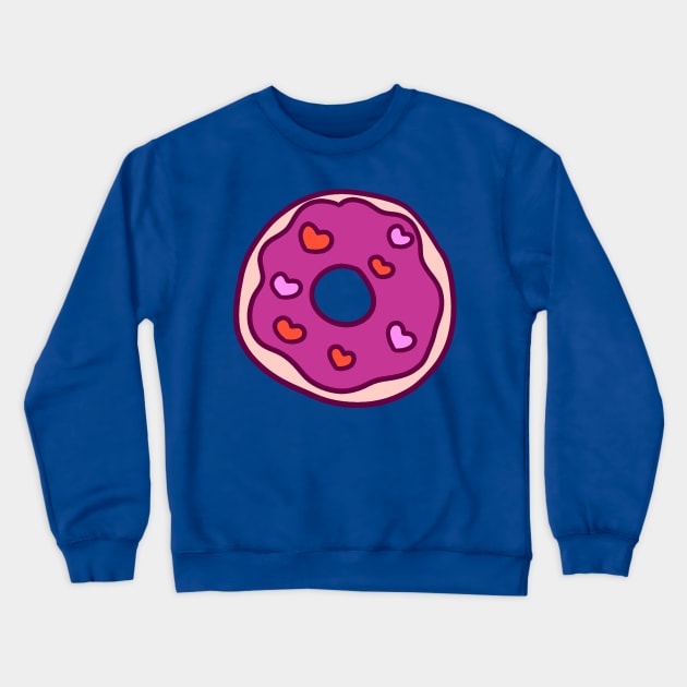 Frosted Heart Donut Crewneck Sweatshirt by saradaboru